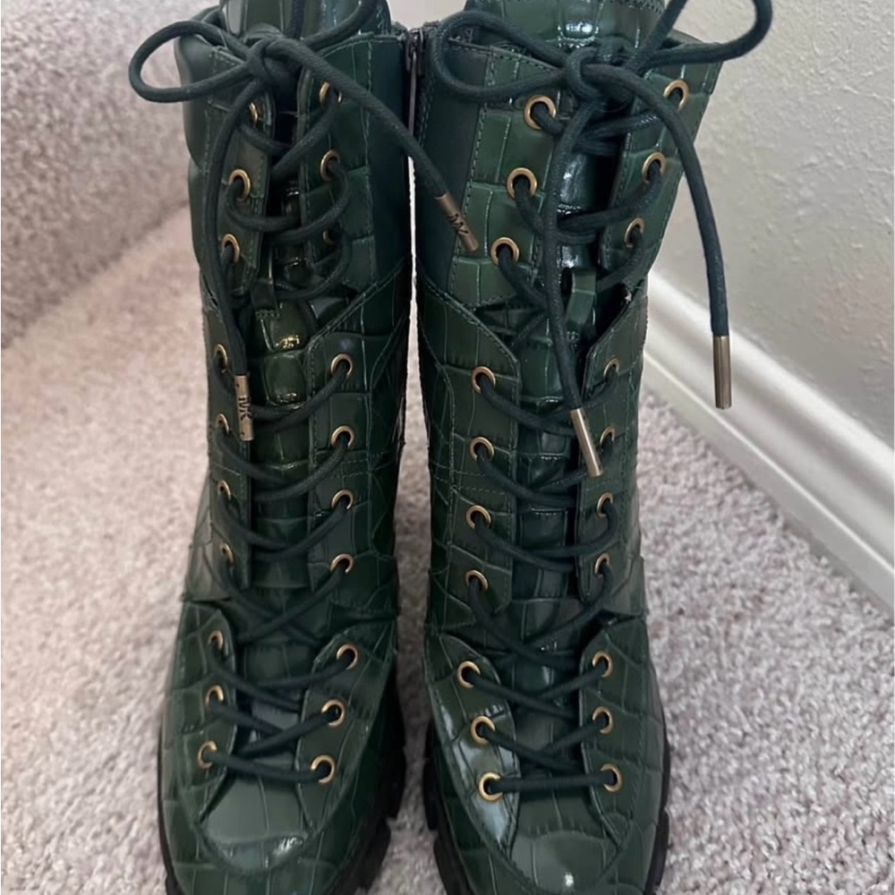 Michael Kors Green Lace-Up Boots